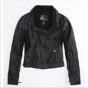 Faux leather moto jacket